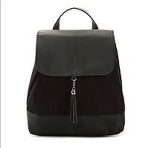 DSW Black Suede Leather Backpack Bag